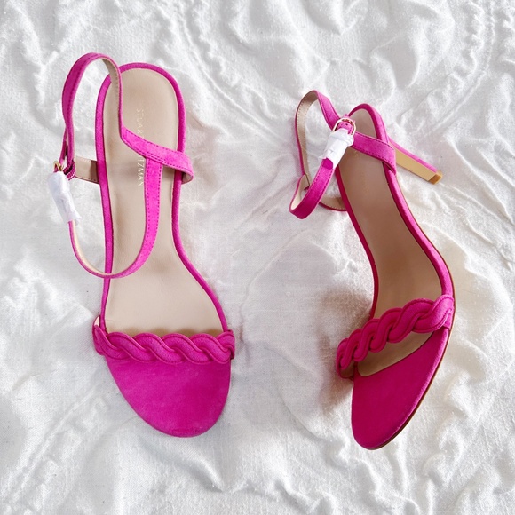 Stuart Weitzman Dancer Twistie 100 Suede Sandal In Pink Size 9 - Picture 3 of 8